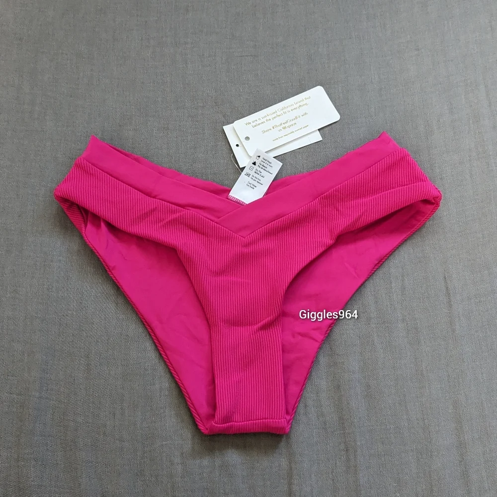 L*Space Vera Pratt Bikini Set Bougainvillea Pink Magenta Rib